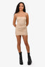 Rumer Nude Ruched Mini Dress Size XS