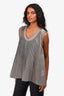 Brunello Cucinelli Grey Pleated Sleeveless Top Size S