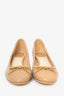 Christian Dior Beige Leather Cannage Block Heeled Flats Size 38.5