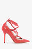 Valentino Red/Taupe Patent Strappy Heels Size 38