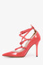 Valentino Red/Taupe Patent Strappy Heels Size 38