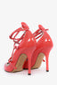 Valentino Red/Taupe Patent Strappy Heels Size 38