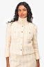 Pre-Loved Chanel™ Vintage Cream Tweed Cropped Blazer + Skirt Set Est. Size 36