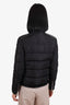 Prada Black Nylon/Leather Logo Puffer Jacket Size 42