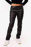 Hermès Black Lambskin Leather High Waisted Pants Size 42