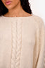 Pre-Loved Chanel™ Cream Alpaca/Wool Knit Sweater Size 50