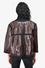 Pre-Loved Chanel™ Brown Lambskin Leather Jacket with Black Trim Size 50