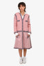 Pre-Loved Chanel™ F/W 2015 Pink/Purple Silk/Cashmere/Mohair Knit Long Cardigan Dress Size 50