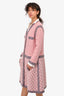 Pre-Loved Chanel™ F/W 2015 Pink/Purple Silk/Cashmere/Mohair Knit Long Cardigan Dress Size 50