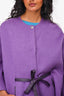 Loro Piana Purple Cashmere Cape Coat with Leather Closure Size O/S