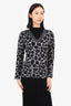 Gucci Black/White Mohair Animal Print Sweater Size X-Small