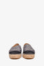 Pre-Loved Chanel™ Grey Metallic CC Logo Espadrilles Size 38 (As Is)