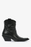 Maison Margiela Black Leather Western Ankle Boots Size 37