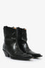 Maison Margiela Black Leather Western Ankle Boots Size 37