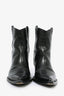 Maison Margiela Black Leather Western Ankle Boots Size 37