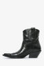 Maison Margiela Black Leather Western Ankle Boots Size 37