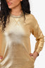 Faith Connexion Gold Metallic Sweater Dress Size XS