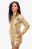 Faith Connexion Gold Metallic Sweater Dress Size XS