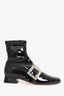 Roger Vivier Black Patent Glossy Boots with Statement Buckle Size 37