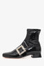 Roger Vivier Black Patent Glossy Boots with Statement Buckle Size 37