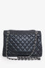 Pre-loved Chanel™ 2009-10 Black Caviar Leather Jumbo Single Flap Shoulder Bag