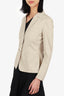 Prada Beige Single Breasted Blazer with Pleated Detail Size 40