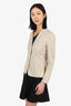 Prada Beige Single Breasted Blazer with Pleated Detail Size 40