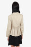 Prada Beige Single Breasted Blazer with Pleated Detail Size 40