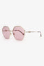 Valentino Pink Hexagonal Diamante Sunglasses