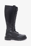 Aquazurra Black Leather Lace Knee High Boots Size 40