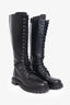 Aquazurra Black Leather Lace Knee High Boots Size 40