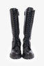 Aquazurra Black Leather Lace Knee High Boots Size 40