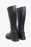 Aquazurra Black Leather Lace Knee High Boots Size 40