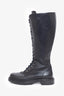 Aquazurra Black Leather Lace Knee High Boots Size 40