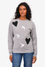 McQ Grey Heart Bird Graphic Sweater XXS