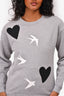 McQ Grey Heart Bird Graphic Sweater XXS