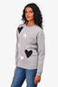 McQ Grey Heart Bird Graphic Sweater XXS