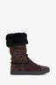 Pre-Loved Chanel™ Brown Suede CC Boots Size 36