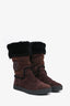 Pre-Loved Chanel™ Brown Suede CC Boots Size 36