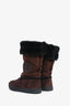 Pre-Loved Chanel™ Brown Suede CC Boots Size 36