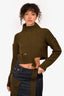 MM6 Maison Margiela Dark Green Cropped Cut Out Sweater Size XS