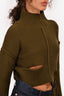 MM6 Maison Margiela Dark Green Cropped Cut Out Sweater Size XS