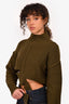 MM6 Maison Margiela Dark Green Cropped Cut Out Sweater Size XS