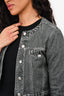 Rag & Bone Grey Washed Denim Printed 'Miramar Cora' Jacket Size XXS