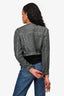 Rag & Bone Grey Washed Denim Printed 'Miramar Cora' Jacket Size XXS