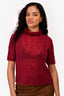 Dorothee Schumacher Red Knit Mock Neck Top Est. Size XS