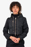 Lorena Antoniazzi Black Nylon Cropped Zip-Up Jacket Size 40