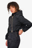 Lorena Antoniazzi Black Nylon Cropped Zip-Up Jacket Size 40