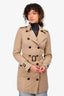 Burberry London Beige 'Sandringham' Trench Coat with Belt Size 2 US