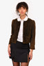 Chloe Vintage Brown Suede Button-Up Jacket Size 38